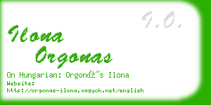 ilona orgonas business card